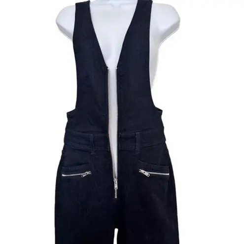7 For All Mankind NWT‎  Denim Zip Front Jumpsuit Jean Overalls Dark Blue sz XS