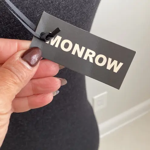 Monrow Charcoal Side Ruched Midi Dress