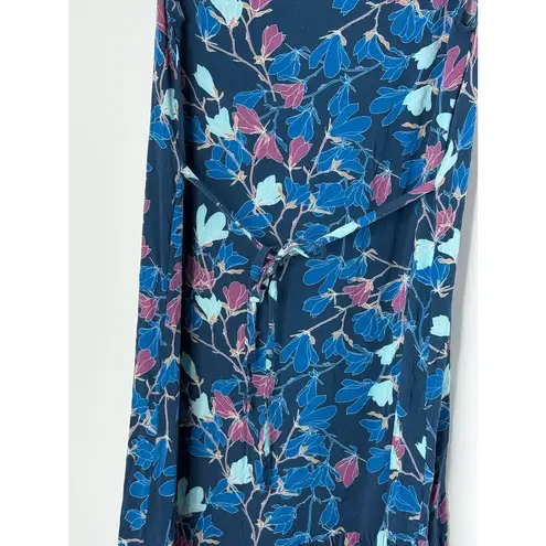 Teat & Cosset Nursing Friendly Dress Women XS Blue Floral Ruffle Made in Italy