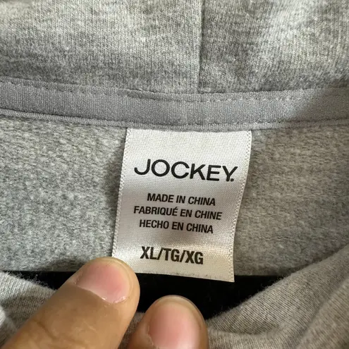 Jockey Gray Sweatshirt Women's Size XL Finger Slit Sleeve Soft Fleece Cowl Neck