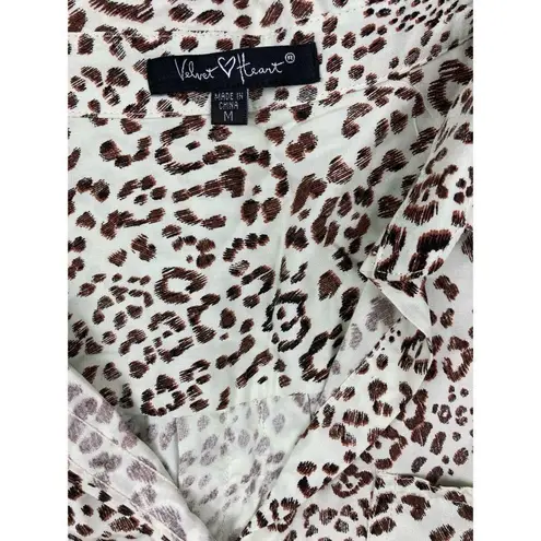 Velvet Heart  cheetah print button up blouse