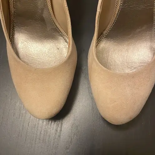 Rachel Roy Rachel Suede Platform Heels - Women 8 - Tan