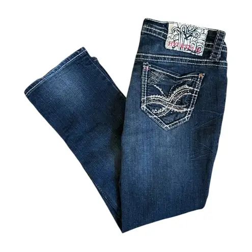 Hydraulic Retro Low Rise Embroidered Capri Denim Jeans Size 7/8 - Image 1