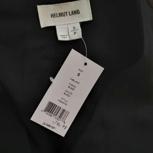 Helmut Lang NEW Size S Blaze Black Crepe Bomber Jacket Snap Front D Ring Sleeves