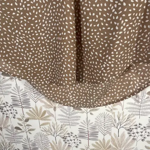 Monday Fun Women's Blouse Medium Brown White Polka Dot V