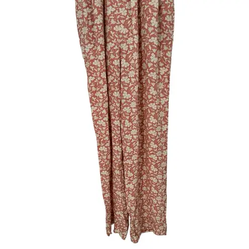 Faherty Renata Jumpsuit size Small in Coral Nusa Floral Cami Strap Lightweight Pink