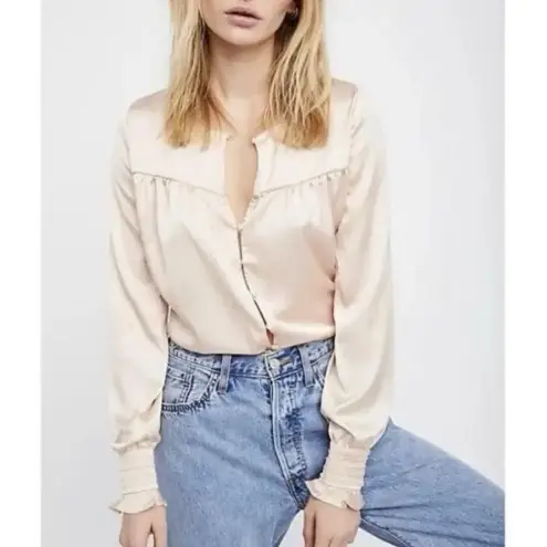 For Love & Lemons  Pink And Cream Bodysuit XS