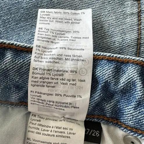 Dr. Denim SZ 27/26 Meadow Cropped Jeans Mid-Rise Pockets Frayed Hems Blue Womens