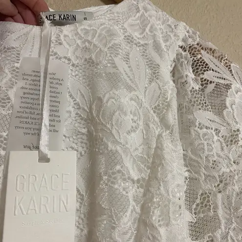 Grace Karin White Lace Dress with Sleeves
