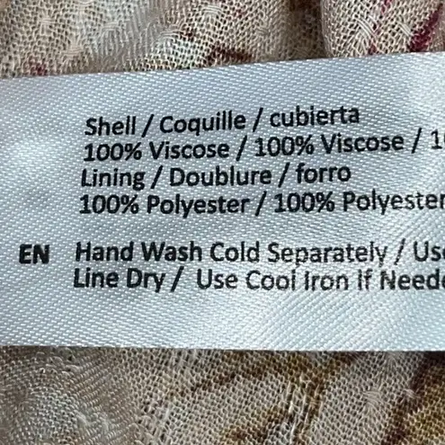 B.O.G Band of the Free Long Sleeve Mini Dress Gold Blush Pink Floral Medium New Orange