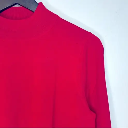 Pendleton Red Silk Blend Long Sleeve Mock Turtleneck Shirt Size Medium