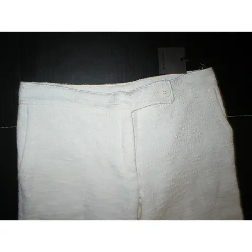 New NWT Authentic Designer Womens 2 Jo No Fui White Crop Pants 38 IT Italy 3/4