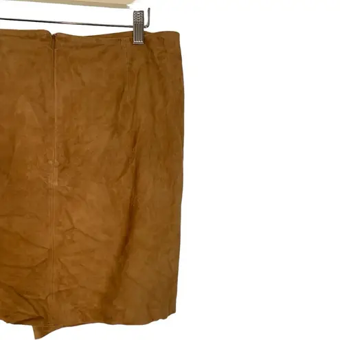Chelsea28 Suede Leather Faux Wrap Mini Skirt Size Large NWT
