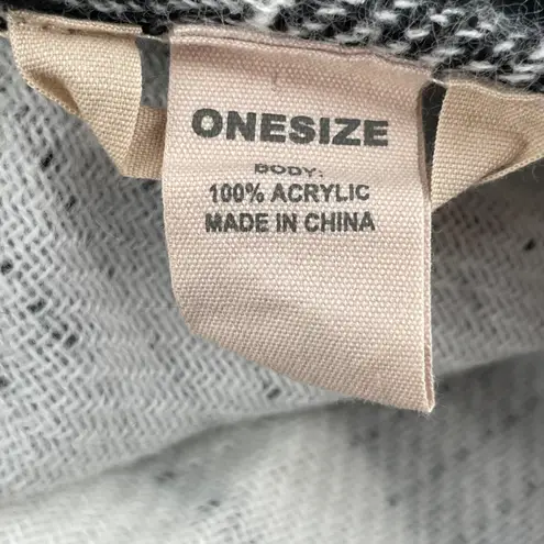 Duluth Trading Plaid Poncho Black White Blanket Shawl Buffalo Cozy Wrap One Size