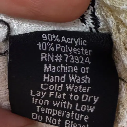 Misook Short Sleeve Stripe Open Jacket in White Pink Size Large