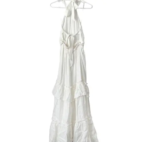 Cami NYC 🆕  Raeann Linen Halter Maxi Dress in White Sz S