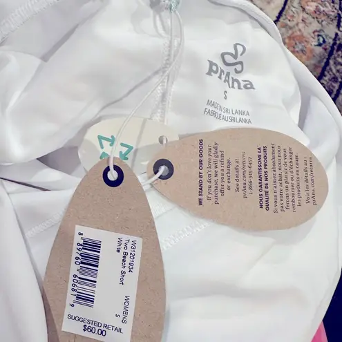 prAna TWO BEACH WHITE SHORTS S