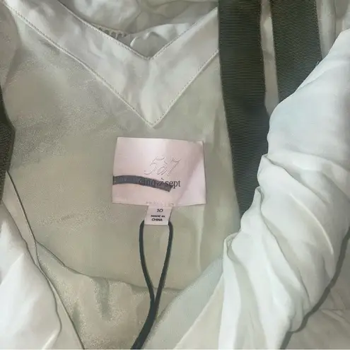 Cinq à Sept Cinq A Sept Claire Ladder Trim Midi Dress in Meadow Thigh High Slit Size 10