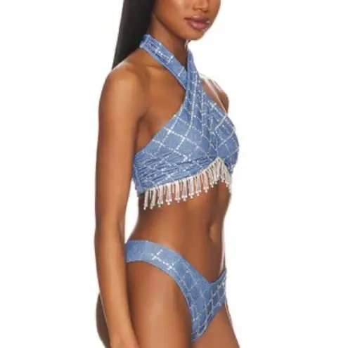 Beach Riot NWT |  Jessica Bikini Top in Denim Size L