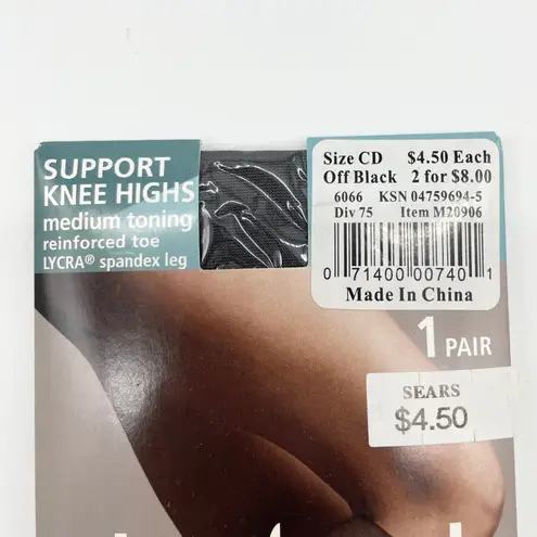 Nice Touch Womens Hosiery Size CD Black Knee Highs Sheer Vintage Y2K‎ Deadstock