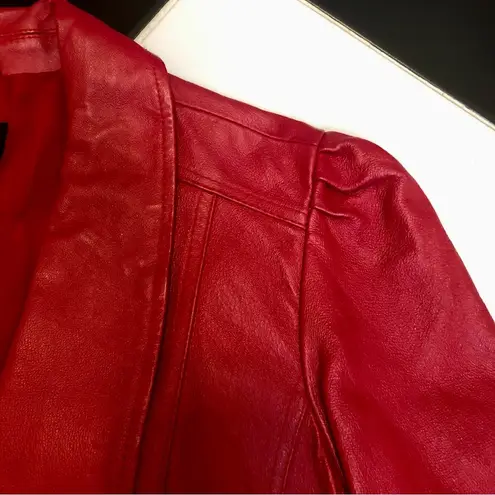 MetroStyle Vintage Bright Red Leather Jacket Steampunk Sergeant Pepper Prince M