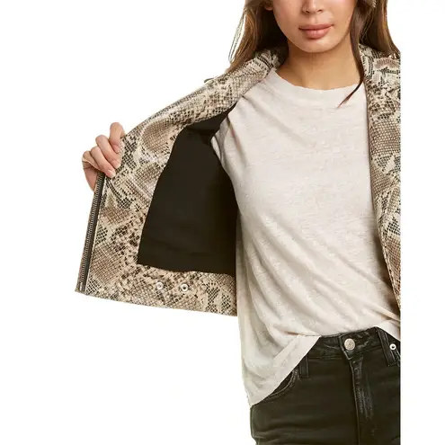 IRO Luiga Snake-Effect Leather Biker Jacket