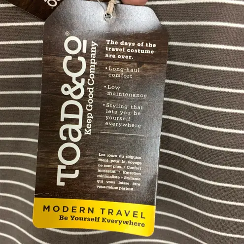 Toad & Co Striped Transita Pencil Skirt Falcon Thin Stripe UPF 50+ Size XL Brown