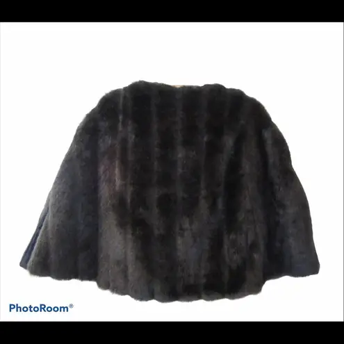 Brandon Thomas Brown Faux Fur Cape/Capelet