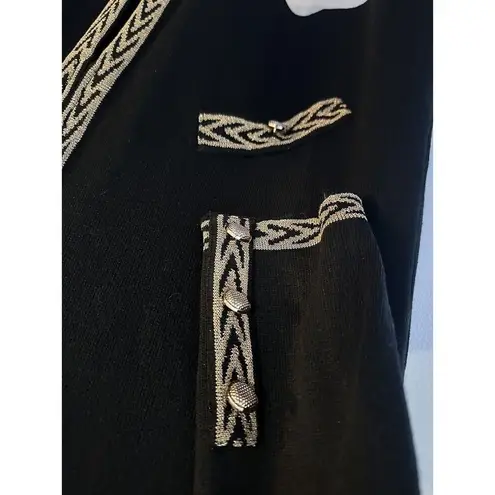 Brownstone Studio NewYork Sweater & Skirt Set 12Petite Vintage Outfit Black/Gold Size 12P