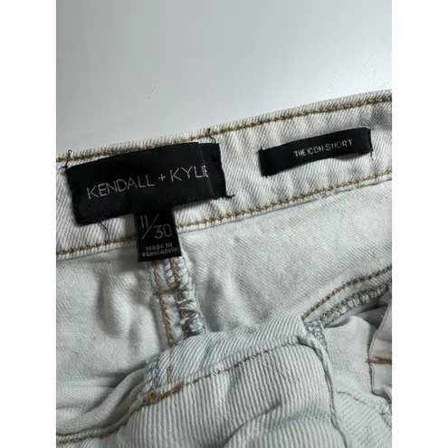 Kendall Kylie Shorts Womens Light Wash Bohemian Destroyed Hippie Fringe 11/30 * Blue Size undefined