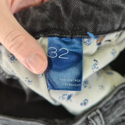 Pilcro Vintage Straight Leg Jeans Black Distressed Women's 32 Stretch High-Rise