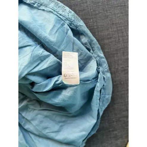 Free People New   Size L Lala Lace Mini Dress $128 Blue Sexy Boho Chic Festival