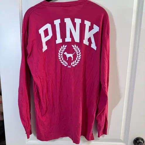 PINK - Victoria's Secret Victoria Secret Pink Long Sleeve T-Shirt Dark Coral Pink Size Small