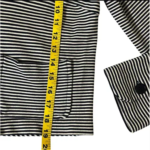 Classiques Entier Stylish Black and White Striped Blazer Jacket Casual Office Wear