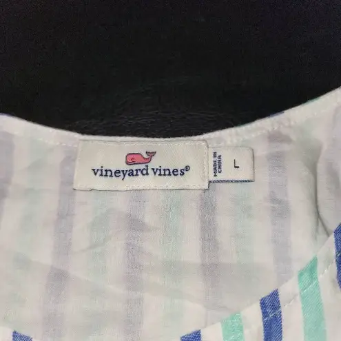 Vineyard Vines  Womens Hope Bay Striped‎ Button Front Short Romper Large