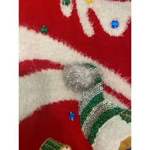 Holiday Christmas Ugly Sweater Dress Gingerbread Man Candy Cane Peppermint XXL Red Size 2X