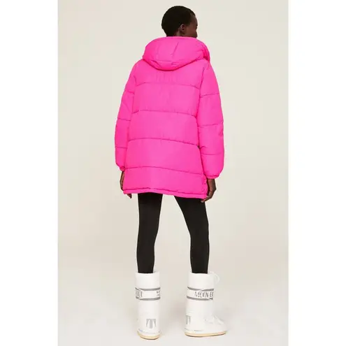 OOF WEAR Women's Neon Pink Long Sleeve High Neck Puffer Coat Size 38