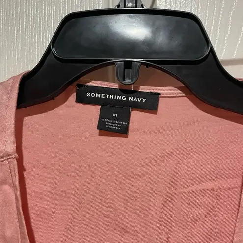 Something Navy NWT  Pink Button Front Blouse