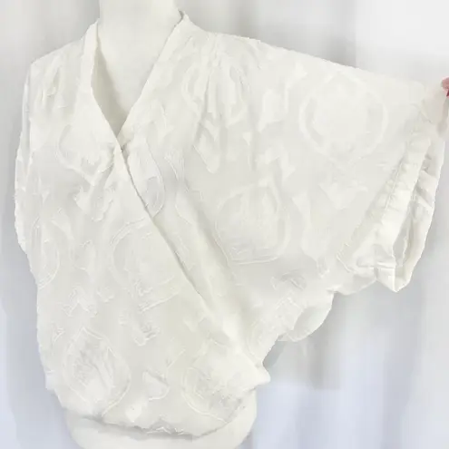Bishop and Young New Textured Wrap Blouse Jayne Cross Front Top White
