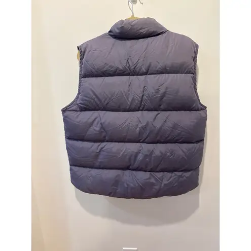 Vintage LLBean Puffer Vest Purple Down Insulated Full Zip Outdoor large Gray