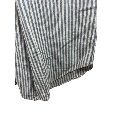 Hudson June Womens Jumpsuit Plus Size 1 Blue Ivory Stripe Linen Blend 1 Piece