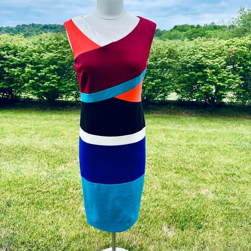 Tracy Reese Anthropologie Geometric Color Block Column Dress