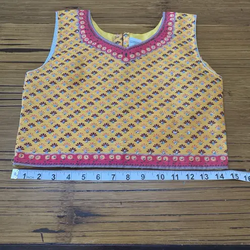 Disha Light Weight Women Dori Yellow Floral Printed Vest 30