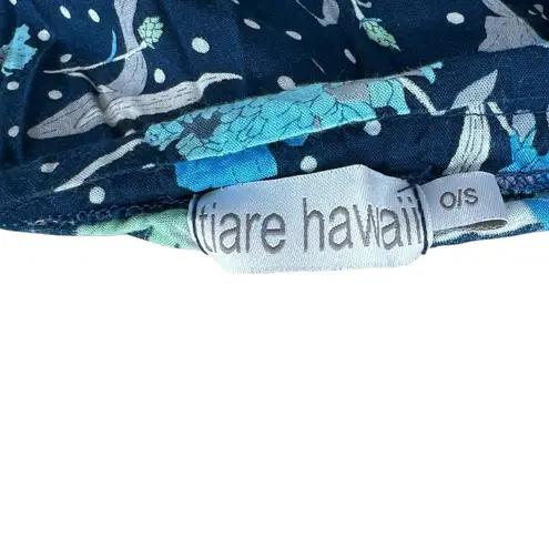 Tiare Hawaii Ryden Maxi Dress Strapless Floral Dot Print Navy Blue One Size