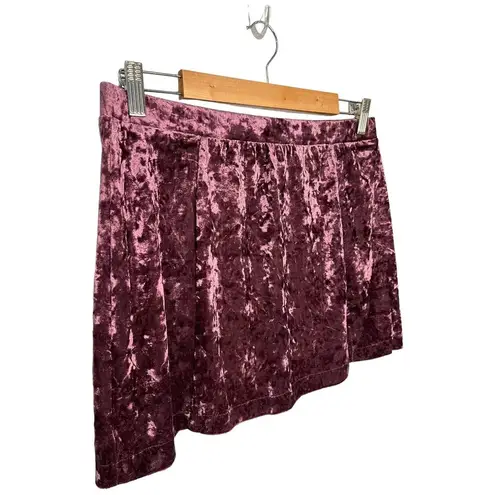 Abound New Nordstrom  Crushed Velvet Velour Mini Retro 90s Y2K Skirt Burgundy L