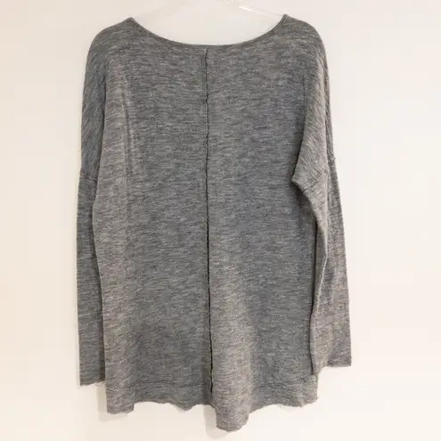 Sundays Two Raw Edge High Low Gray Tunic Top Womens Size Medium