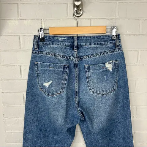 Tractr Blu Distressed Straight Leg Jeans Size 25 Blue