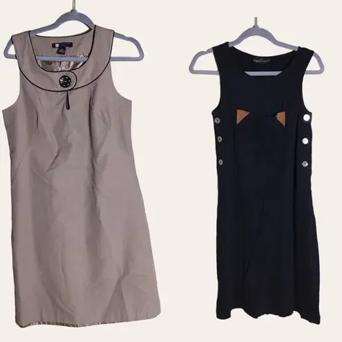 Carole Little Women Dresses Lot of 2 tan Sz10 Black(no sz tag)