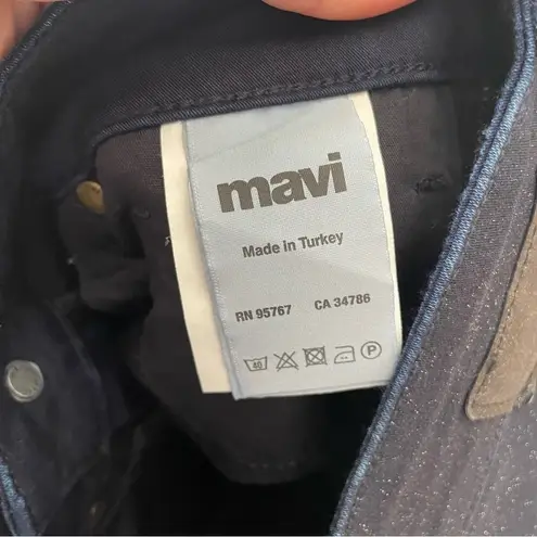 Mavi high rise shimmer grommets skinny ankle jeans size 27 dark blue