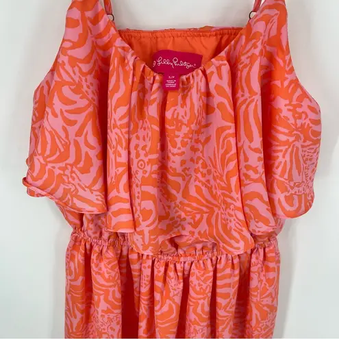 LILLY PULITZER For Target‎ Jungle Orange Pink Giraffing Me Crazy Flounce Dress
